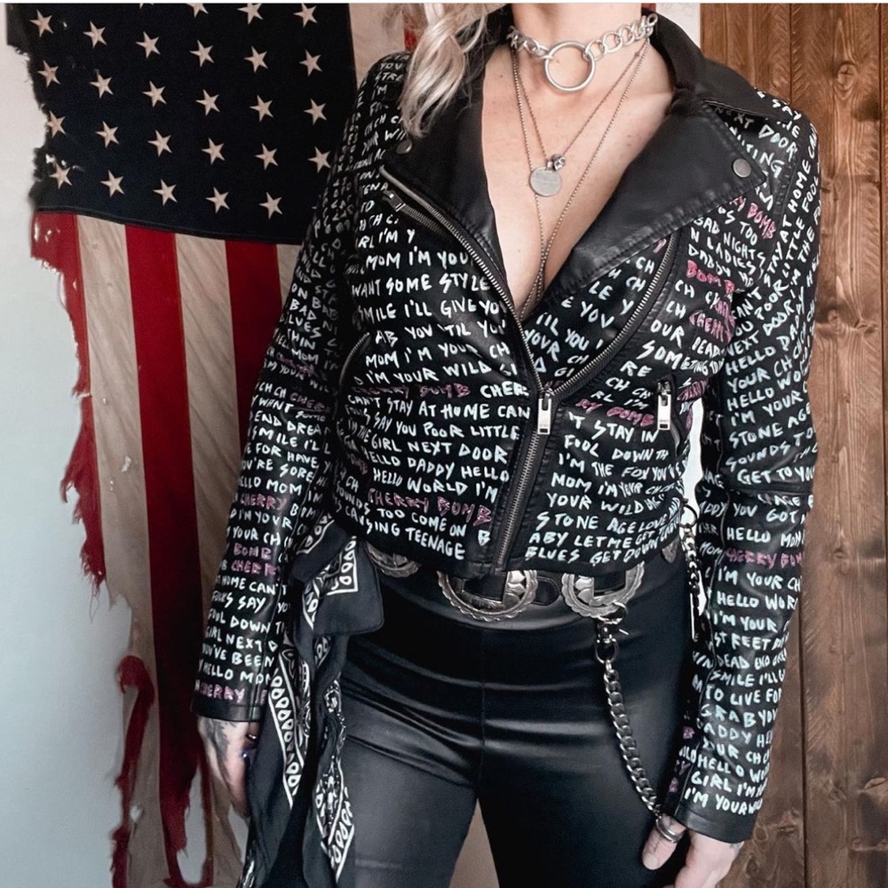 Cherry Bomb Vegan Leather Jacket